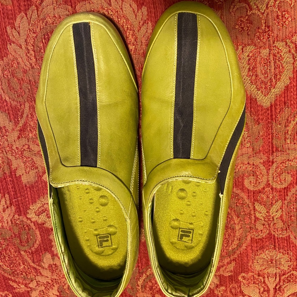 Unique FILA Italy leather slip on shoes